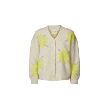 Lolly's Laundry Paisley Cardigan Cream Neon In Neutrals