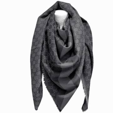 Gucci Ssima Scarf Made Of Soft Wool And Silk In Grey/grey