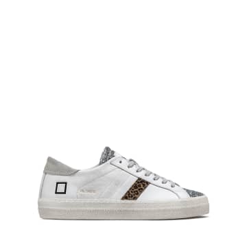 Date White And Leopard 3 Hill Low Vintage Calf Trainers