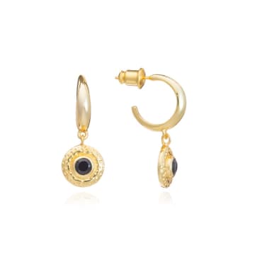 Lark London Azuni Luna Gemstone Hoop Earrings Gold