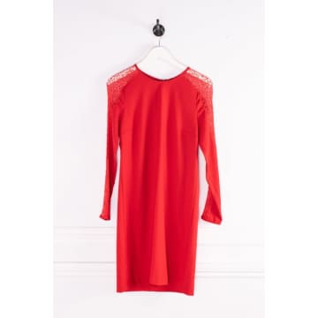 Riani Lace Top Dress In Red