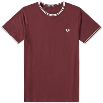 Shop Fred Perry Twin Tipped T-shirt Oxblood