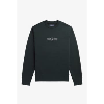 Fred Perry Embroidered Sweatshirt Night Green