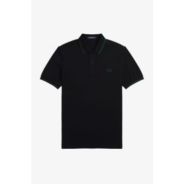 Fred Perry Slim Fit Twin Tipped Polo Black / Ivy / Ivy
