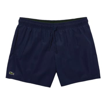 Lacoste Light Quick Dry Swim Shorts Mh6270 In Navy Blue/green 802