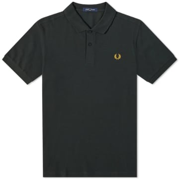 Fred Perry Slim Fit Plain Polo Night Green / Honey Gold