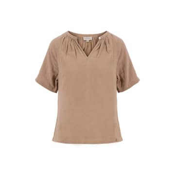 Zusss Top With Structure Light Brown