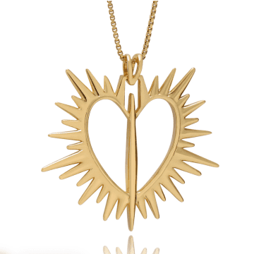 Rachel Jackson Electric Love Statement Heart Necklace In Gold
