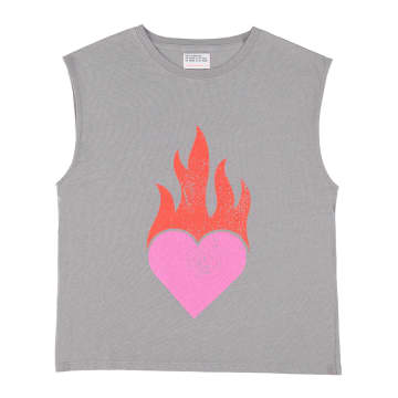 Sisters Department Heart -gray Sleeve T -shirt