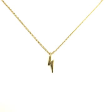 Sixton London Golden Lightning Bolt Necklace