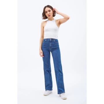 Dr Denim Moxy Straight Jeans In Blue