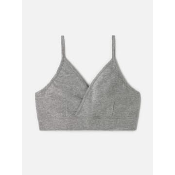 Thought Organic Cotton Jersey Triangle Bralette In Grey