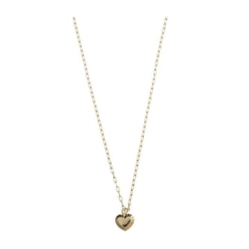 Orelia Etched Heart Charm Necklace In Gold