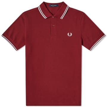 Fred Perry Slim Fit Twin Tipped Polo Port White White