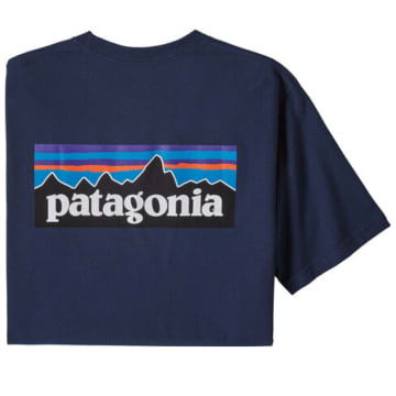 Patagonia T-shirt P-6 Logo Responsibili Uomo Classic Navy In Blue