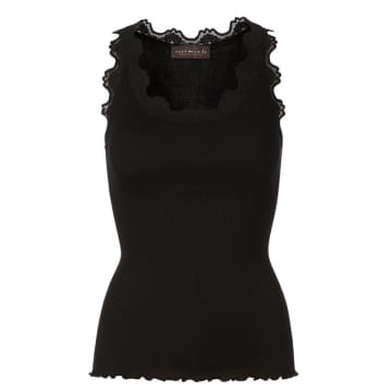 Rosemunde Classic Silk Top With Lace Black