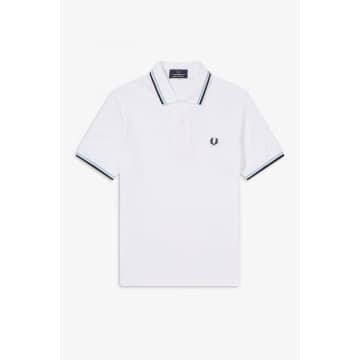 Fred Perry Reissues Original Twin Tipped Polo White Ice Navy