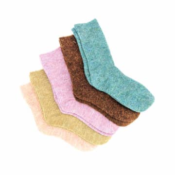 Curiouser Collection Cashmere Blend Thermal Socks In Green