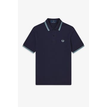 Fred Perry Reissues Original Twin Tipped Polo Navy Ice Ice In Blue
