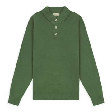 Burrows And Hare Knitted Polo Mint In Green