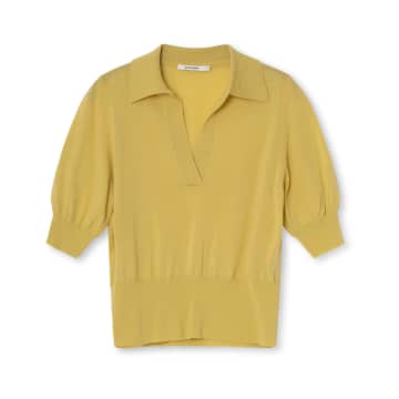 Graumann Evita Polo Knit In Yellow Ochre