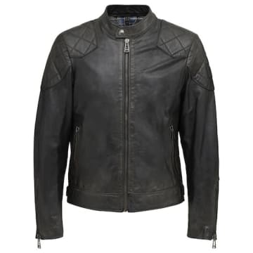 Shop Belstaff Outlaw Jacket Hand Waxed Leather Black