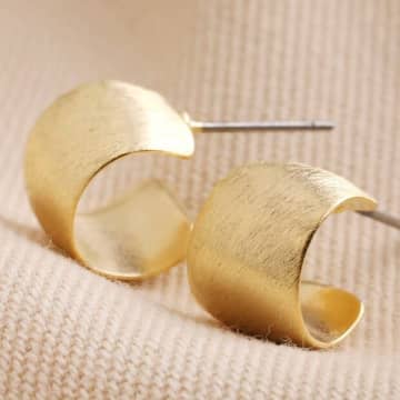 Lisa Angel Brushed Wide Huggie Hoop Earrings In Gold