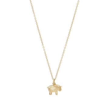 Anna Beck Small Elephant Charm Charity Necklace In Gold
