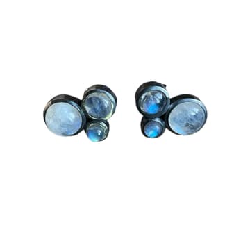 Collardmanson Triple Moons Earrings In Metallic