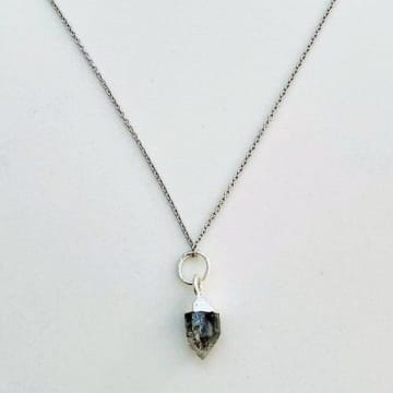 Lapis London Rough Tumbled Herkimer Diamond Pendant Necklace