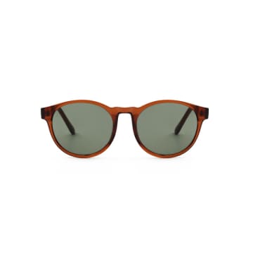 A.kjaerbede Marvin Round Sunglasses In Brown Transparent