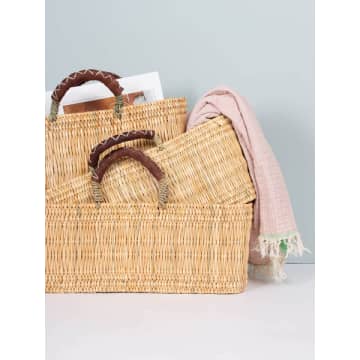 Bohemia Reed Baskets With Leather