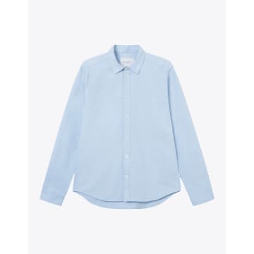 Les Deux Kristian Stretch Oxford Button-down Shirt In Blue
