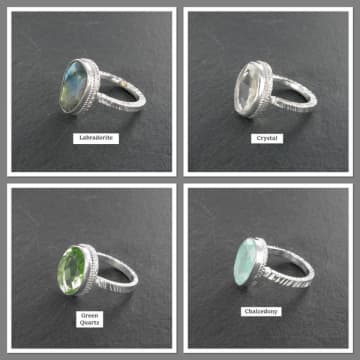 Siren Silver Green Quartz Ring Sterling Silver In Metallic