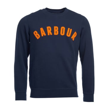 Shop Barbour Prep Logo Crew Sweatshirt Navy In Blue