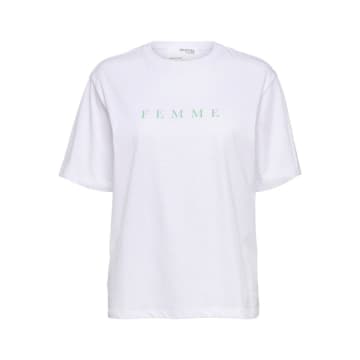 Selected Femme White Printed Tee Shirt