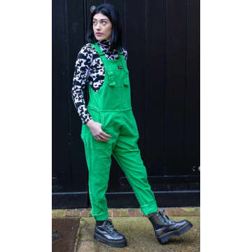 Run And Fly Classic Green Stretch Corduroy Dungarees