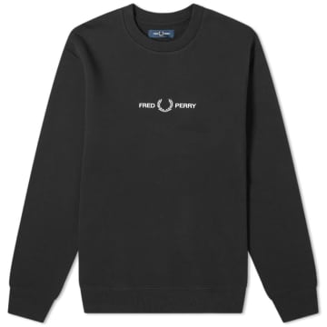 Fred Perry Embroidered Sweatshirt M4727 Black