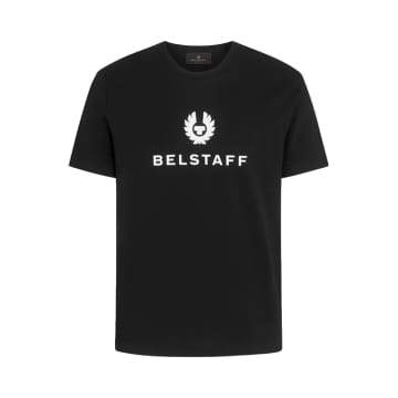 Belstaff Mens Black Signature Logo-print Cotton-jersey T-shirt