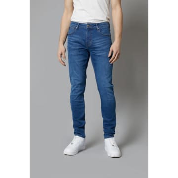 Dml Jeans Dml Florida Tapered Fit Jeans In Mid Blue
