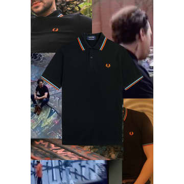 Fred Perry Reissues Original Twin Tipped Polo Black / Hamburg Sky