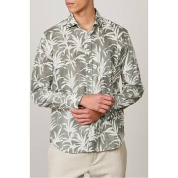 Hartford Paul Shirt In Cactus Palm Print
