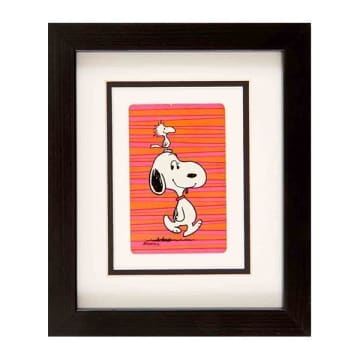 Vintage Playing Cards Snoopy & Woodstock (orange / Pink Stripes)