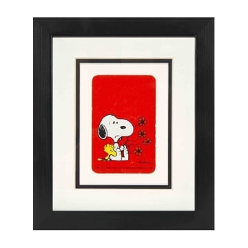 Vintage Playing Cards Snoopy & Woodstock Sitting (red)