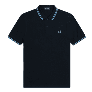 Fred Perry Slim Fit Twin Tipped Polo Navy, Soft Blue & Twilight Blue