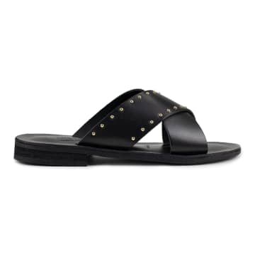 Thera's Black Studded Sandals 2210
