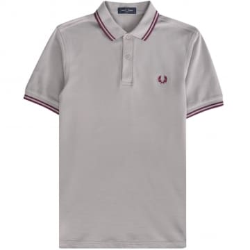 Fred Perry Slim Fit Twin Tipped Polo Limestone
