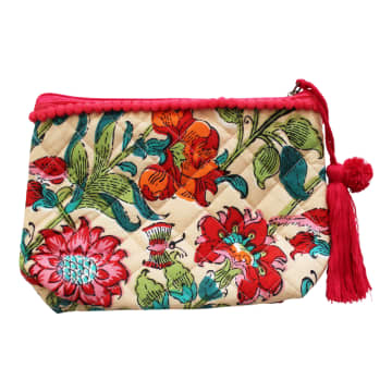Powell Craft Floral Garden Print Make Up Bag