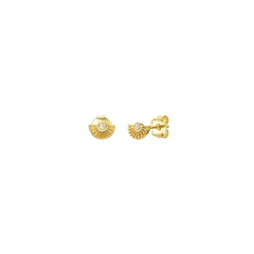 Tuskcollection Salma Gold Small Fan Earrings