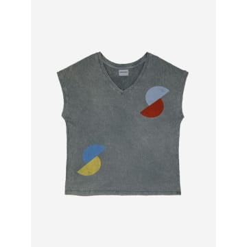 Anorak Bobo Choses Geometric Organic Sleeveless T-shirt Grey